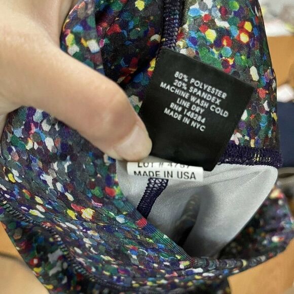 Terez Leggings Confetti Dotted Multicolor Workout Yoga Size Small - Picture 6 of 7